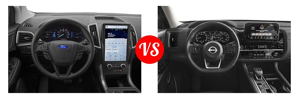 2022 Ford Edge SUV ST-Line vs. 2022 Nissan Pathfinder SUV SL - Dashboard Comparison