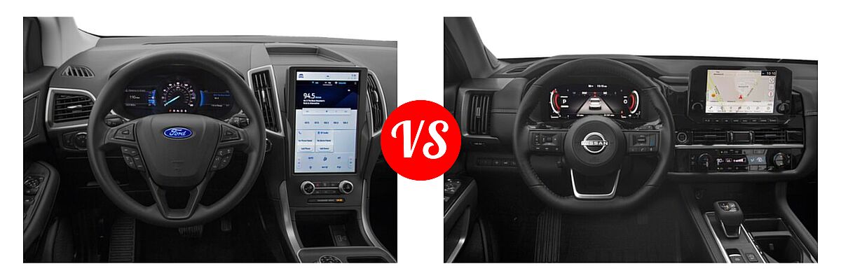 2022 Ford Edge SUV ST-Line vs. 2022 Nissan Pathfinder SUV Platinum - Dashboard Comparison