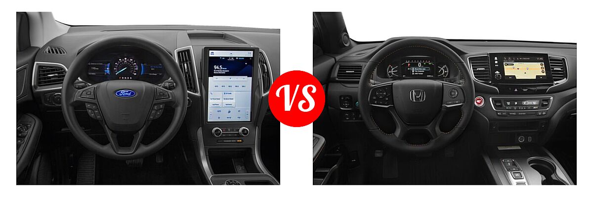 2022 Ford Edge SUV ST-Line vs. 2022 Honda Passport SUV TrailSport - Dashboard Comparison