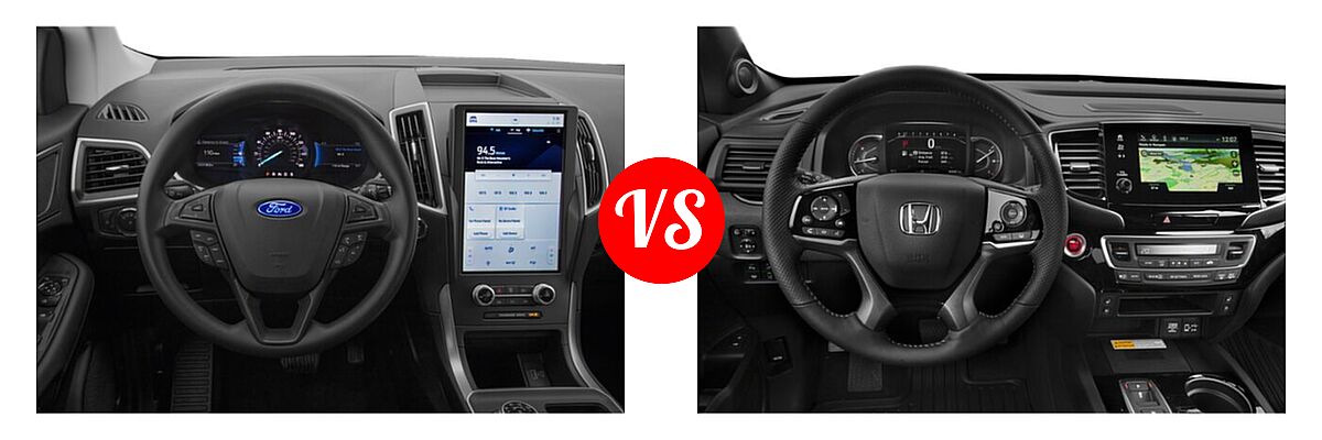 2022 Ford Edge SUV ST-Line vs. 2022 Honda Passport SUV Elite - Dashboard Comparison