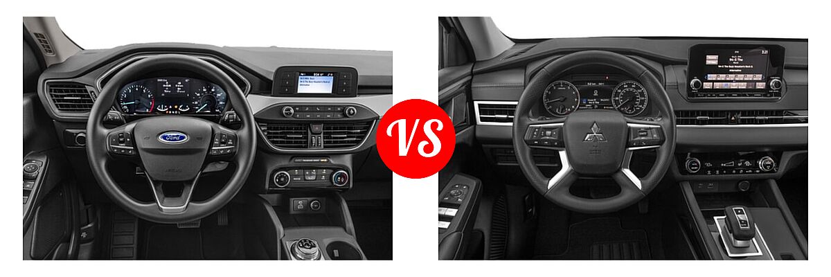 2022 Ford Escape SUV Titanium vs. 2022 Mitsubishi Outlander SUV ES / SE / SE Launch Edition - Dashboard Comparison