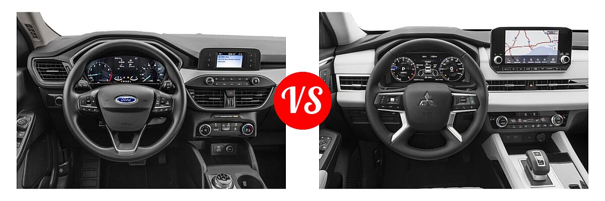 2022 Ford Escape SUV Titanium vs. 2022 Mitsubishi Outlander SUV SEL / SEL Launch Edition - Dashboard Comparison