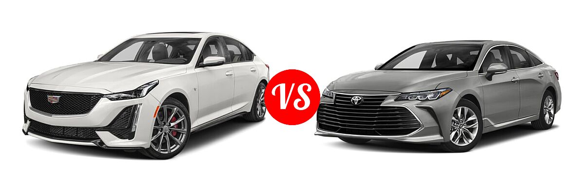 2022 Cadillac CT5 Sedan Luxury / Premium Luxury / Sport vs. 2022 Toyota Avalon Sedan XLE - Front Left Comparison