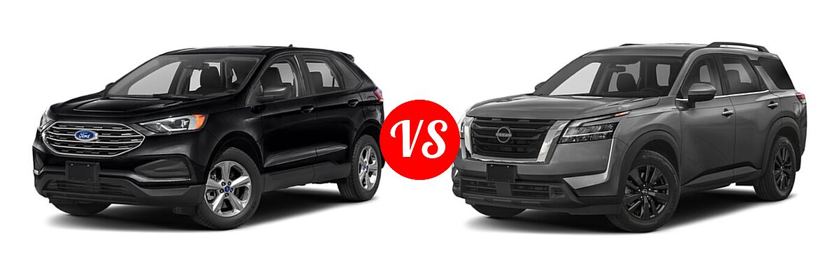 2022 Ford Edge SUV ST-Line vs. 2022 Nissan Pathfinder SUV SV - Front Left Comparison