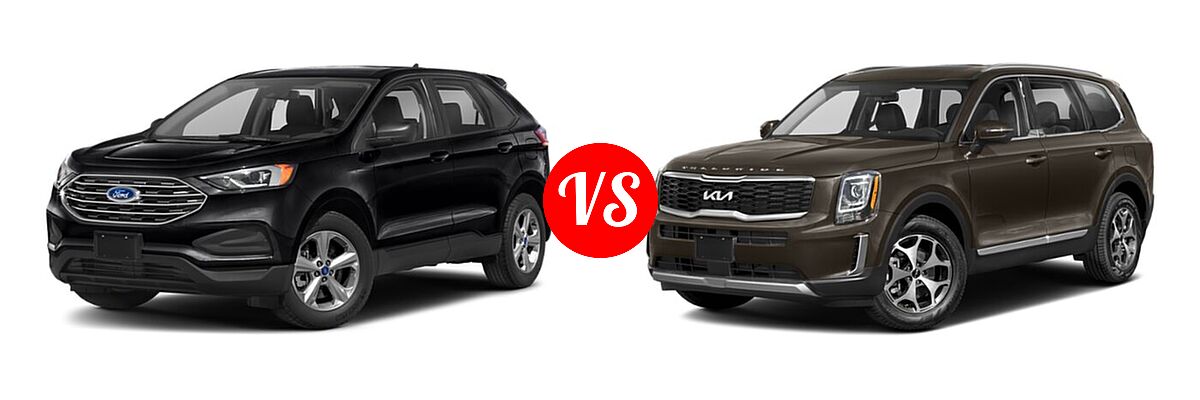 2022 Ford Edge SUV ST-Line vs. 2022 Kia Telluride SUV LX - Front Left Comparison