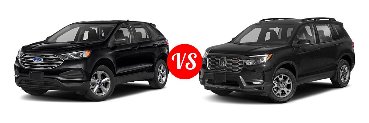 2022 Ford Edge SUV ST-Line vs. 2022 Honda Passport SUV TrailSport - Front Left Comparison