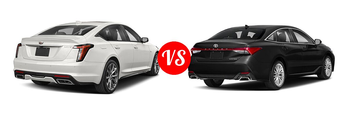 2022 Cadillac CT5 Sedan Luxury / Premium Luxury / Sport vs. 2022 Toyota Avalon Sedan Limited - Rear Right Comparison