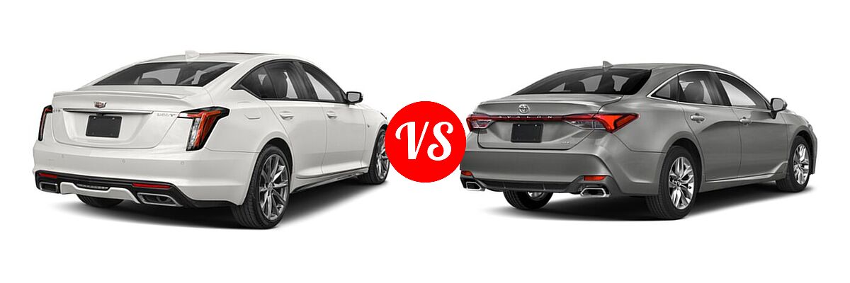2022 Cadillac CT5 Sedan Luxury / Premium Luxury / Sport vs. 2022 Toyota Avalon Sedan XLE - Rear Right Comparison