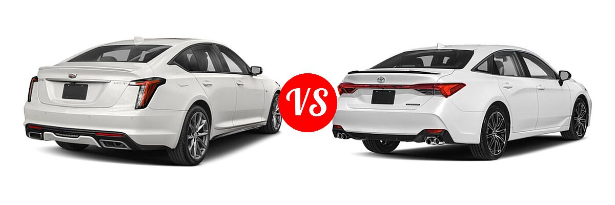 2022 Cadillac CT5 Sedan Luxury / Premium Luxury / Sport vs. 2022 Toyota Avalon Sedan Touring - Rear Right Comparison