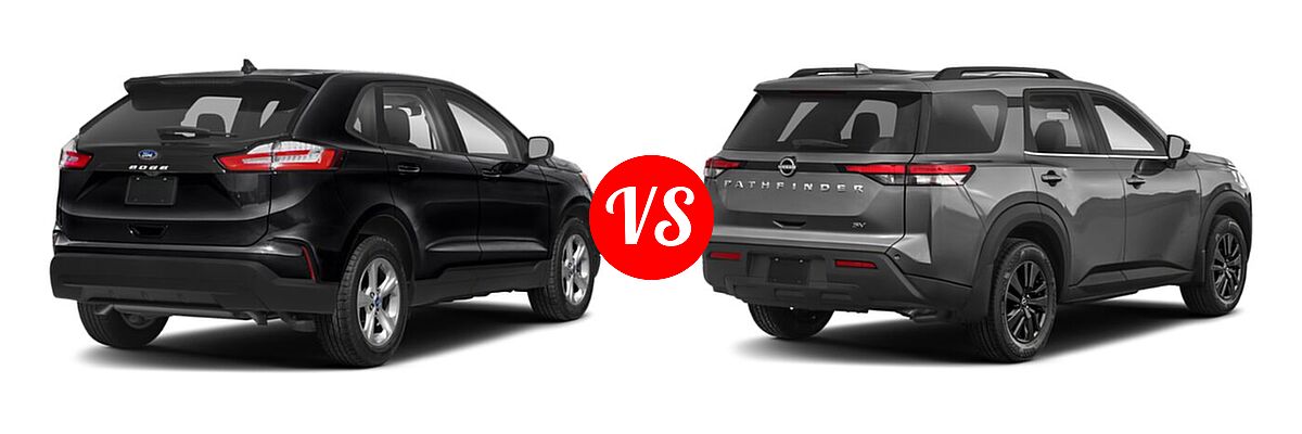 2022 Ford Edge SUV ST-Line vs. 2022 Nissan Pathfinder SUV SV - Rear Right Comparison