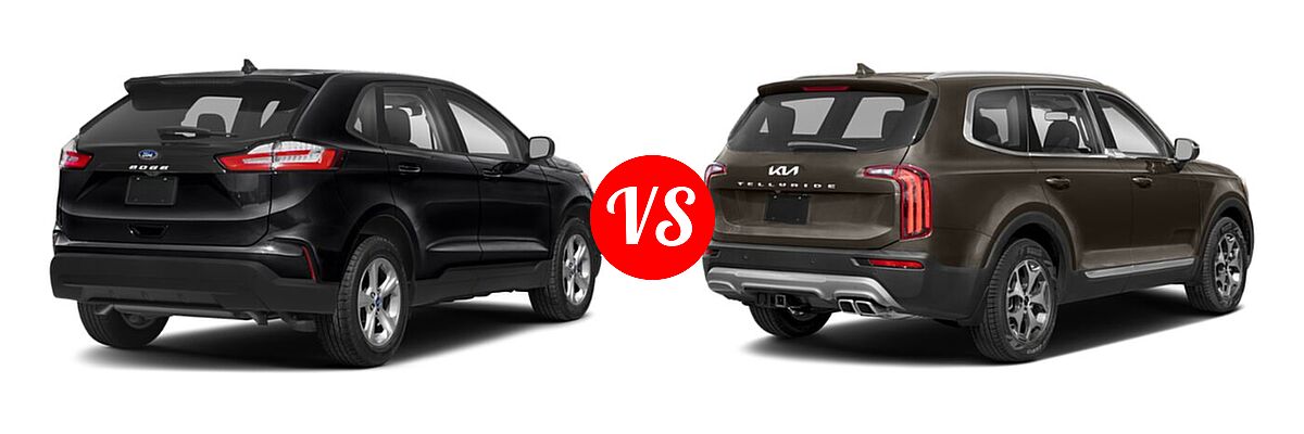2022 Ford Edge SUV ST-Line vs. 2022 Kia Telluride SUV EX - Rear Right Comparison