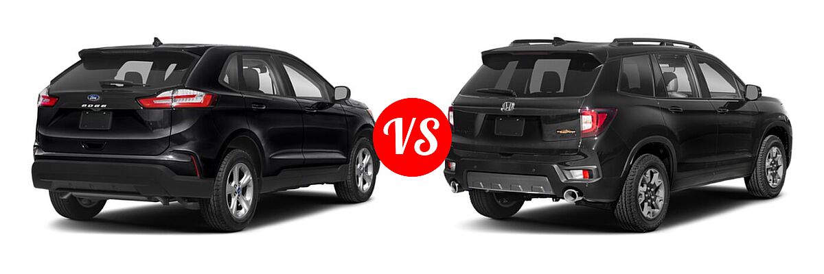 2022 Ford Edge SUV ST-Line vs. 2022 Honda Passport SUV TrailSport - Rear Right Comparison