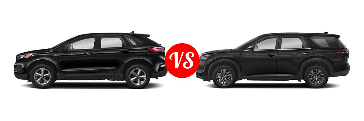 2022 Ford Edge SUV ST-Line vs. 2022 Nissan Pathfinder SUV S - Side Comparison