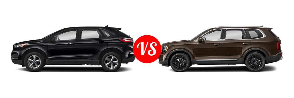 2022 Ford Edge SUV ST-Line vs. 2022 Kia Telluride SUV SX - Side Comparison