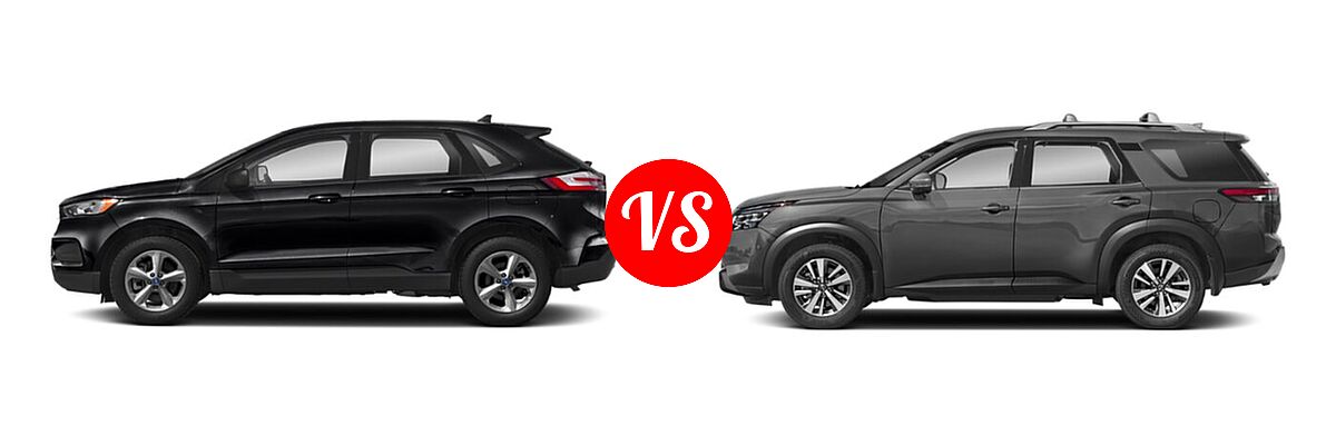 2022 Ford Edge SUV ST-Line vs. 2022 Nissan Pathfinder SUV SL - Side Comparison