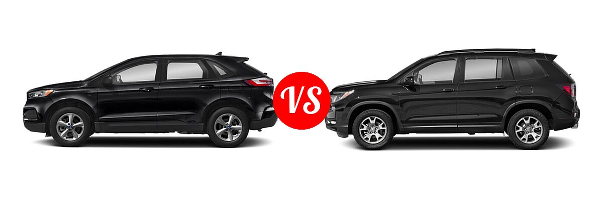 2022 Ford Edge SUV ST-Line vs. 2022 Honda Passport SUV TrailSport - Side Comparison