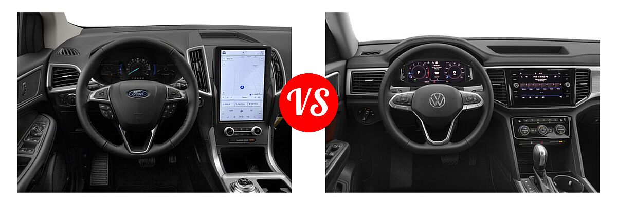 2022 Ford Edge SUV SEL / Titanium vs. 2022 Volkswagen Atlas SUV 2.0T SEL / 3.6L V6 SEL - Dashboard Comparison