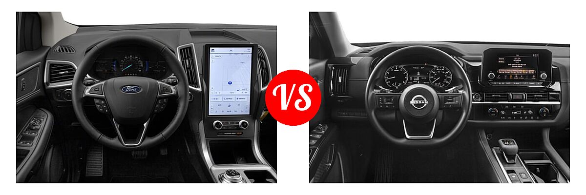 2022 Ford Edge SUV SEL / Titanium vs. 2022 Nissan Pathfinder SUV S - Dashboard Comparison