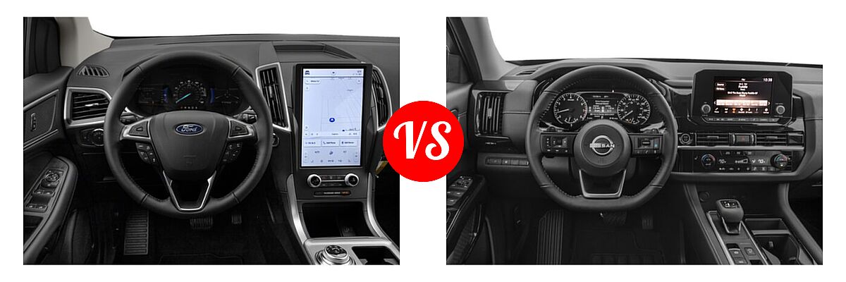 2022 Ford Edge SUV SEL / Titanium vs. 2022 Nissan Pathfinder SUV SV - Dashboard Comparison