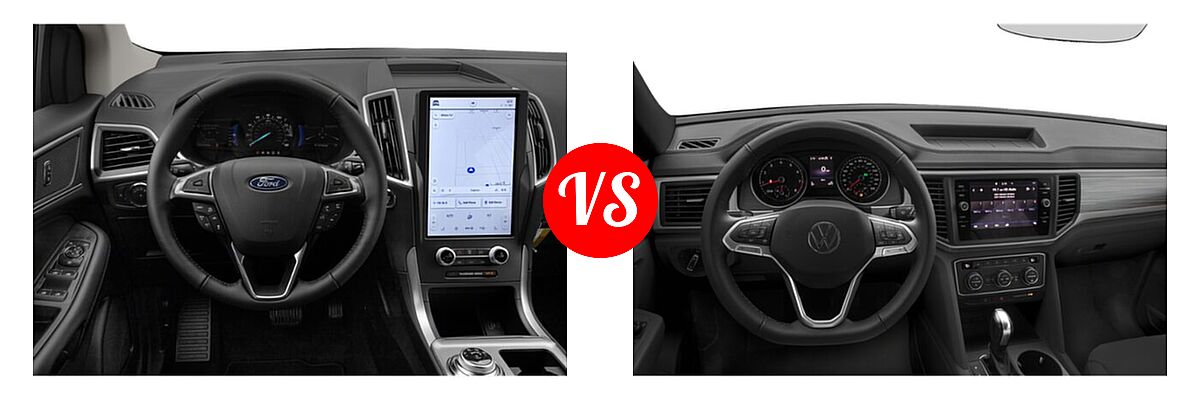 2022 Ford Edge SUV SEL / Titanium vs. 2022 Volkswagen Atlas SUV 2.0T SE / 2.0T SE w/Technology / 3.6L V6 SE w/Technology - Dashboard Comparison