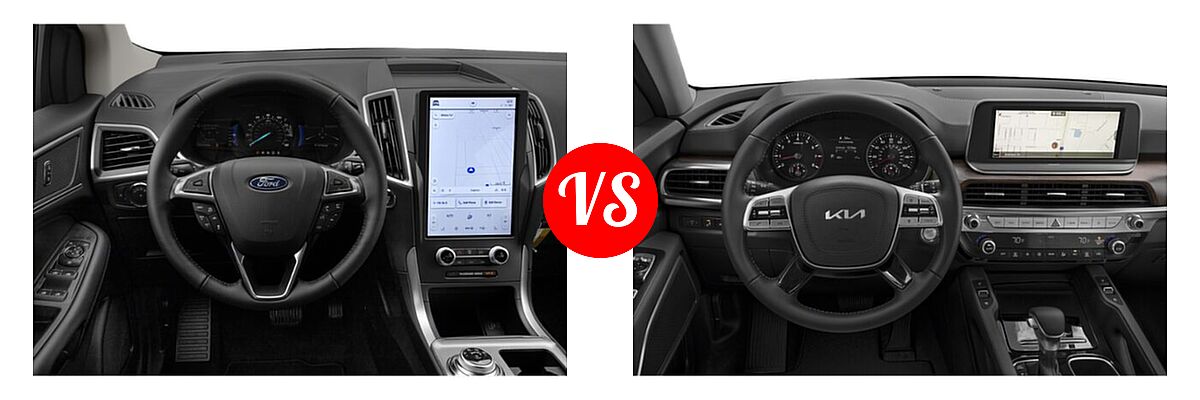 2022 Ford Edge SUV SEL / Titanium vs. 2022 Kia Telluride SUV LX - Dashboard Comparison