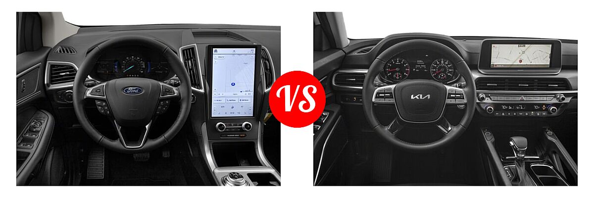 2022 Ford Edge SUV SEL / Titanium vs. 2022 Kia Telluride SUV S - Dashboard Comparison