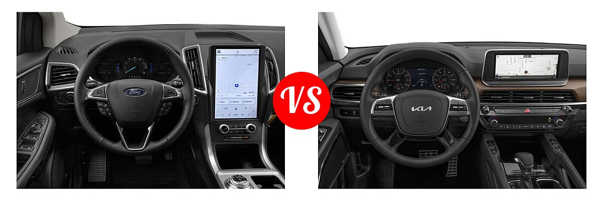 2022 Ford Edge SUV SEL / Titanium vs. 2022 Kia Telluride SUV SX - Dashboard Comparison