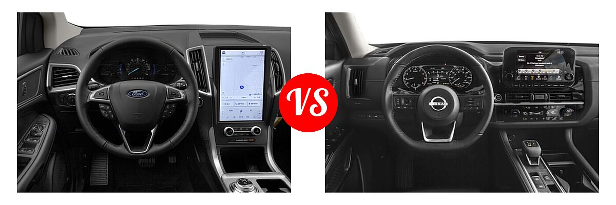 2022 Ford Edge SUV SEL / Titanium vs. 2022 Nissan Pathfinder SUV SL - Dashboard Comparison