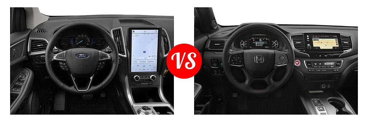 2022 Ford Edge SUV SEL / Titanium vs. 2022 Honda Passport SUV TrailSport - Dashboard Comparison