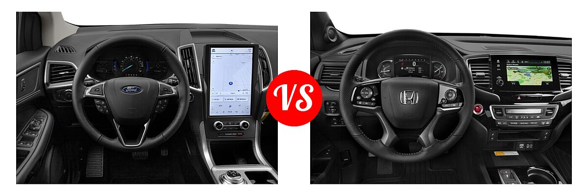 2022 Ford Edge SUV SEL / Titanium vs. 2022 Honda Passport SUV Elite - Dashboard Comparison