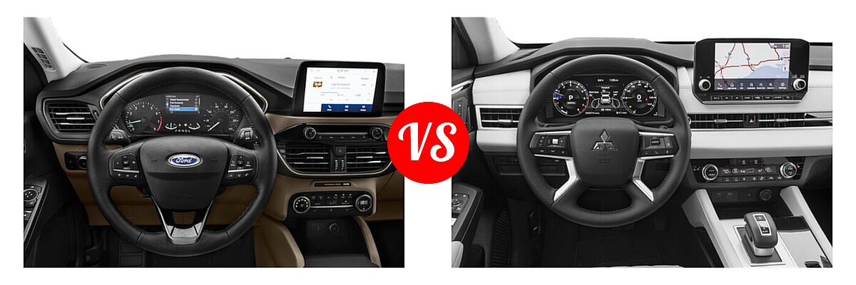 2022 Ford Escape SUV SEL vs. 2022 Mitsubishi Outlander SUV SEL / SEL Launch Edition - Dashboard Comparison