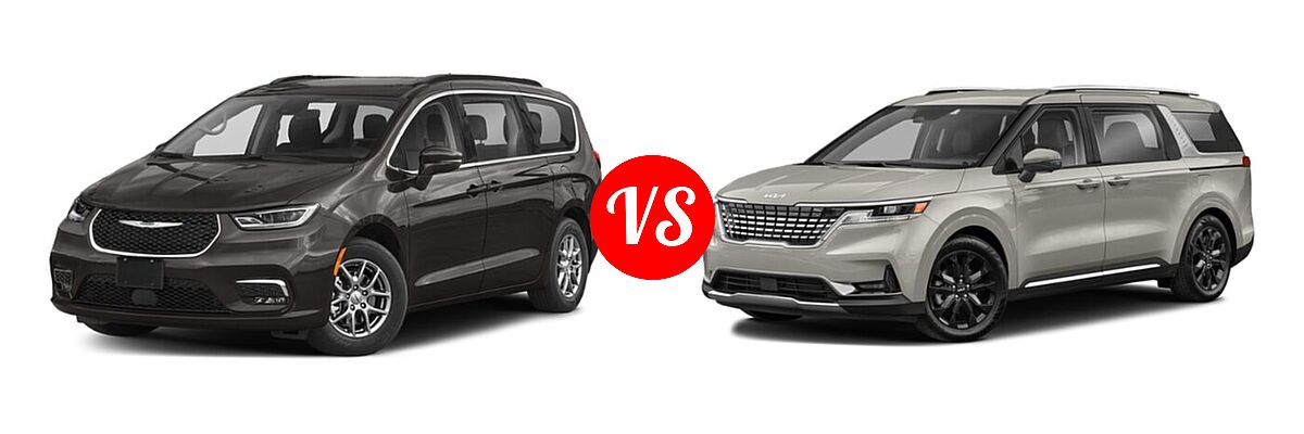 2022 Chrysler Pacifica Minivan Limited / Pinnacle / Touring / Touring L vs. 2022 Kia Cadenza Minivan SX - Front Left Comparison