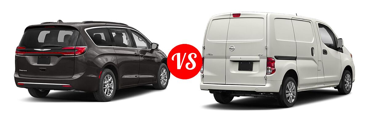 2022 Chrysler Pacifica Minivan Limited / Pinnacle / Touring / Touring L vs. 2019 Nissan NV200 Minivan S / SV - Rear Right Comparison