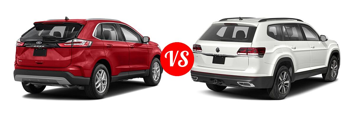 2022 Ford Edge SUV SEL / Titanium vs. 2022 Volkswagen Atlas SUV 2.0T SE / 2.0T SE w/Technology / 3.6L V6 SE w/Technology - Rear Right Comparison