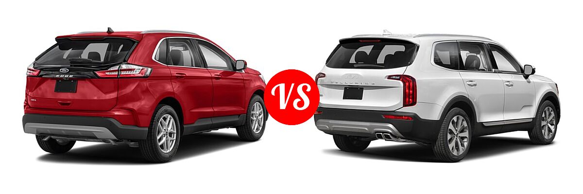 2022 Ford Edge SUV SEL / Titanium vs. 2022 Kia Telluride SUV S - Rear Right Comparison