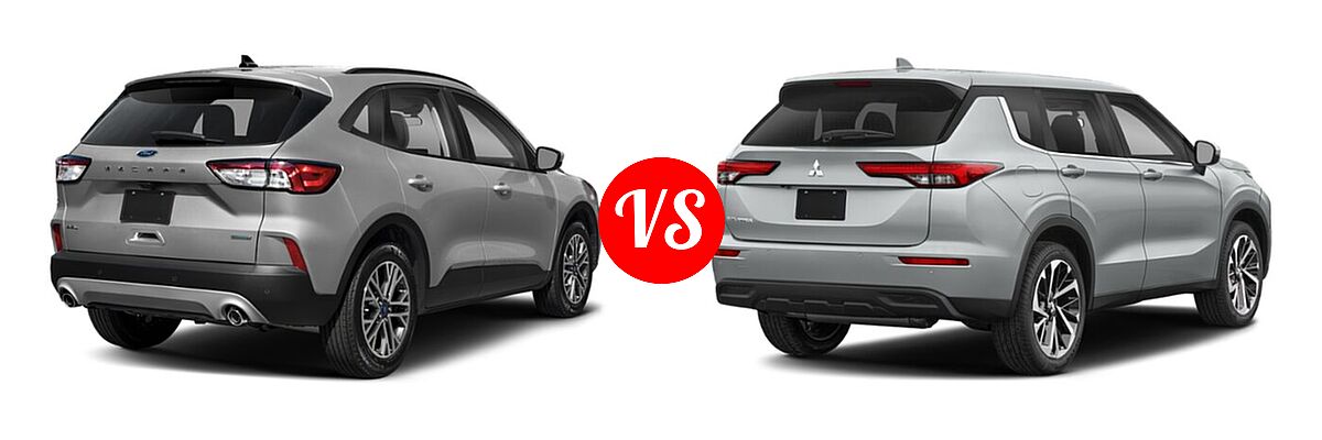 2022 Ford Escape SUV SEL vs. 2022 Mitsubishi Outlander SUV ES / SE / SE Launch Edition - Rear Right Comparison