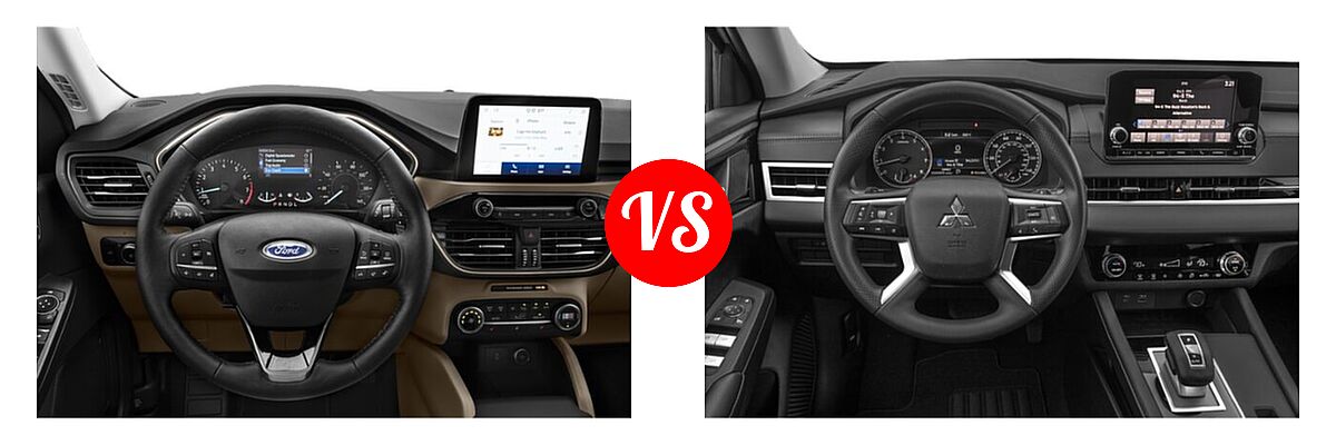2022 Ford Escape SUV S / SE vs. 2022 Mitsubishi Outlander SUV ES / SE / SE Launch Edition - Dashboard Comparison