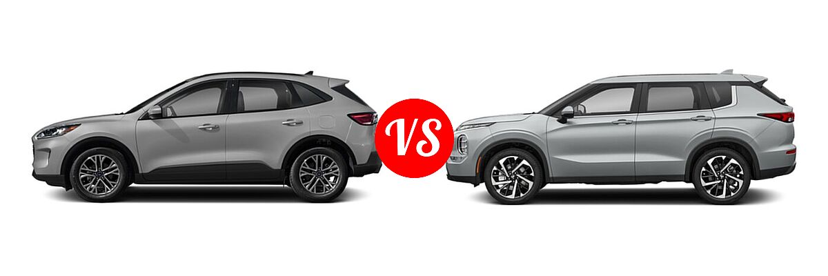 2022 Ford Escape SUV S / SE vs. 2022 Mitsubishi Outlander SUV ES / SE / SE Launch Edition - Side Comparison