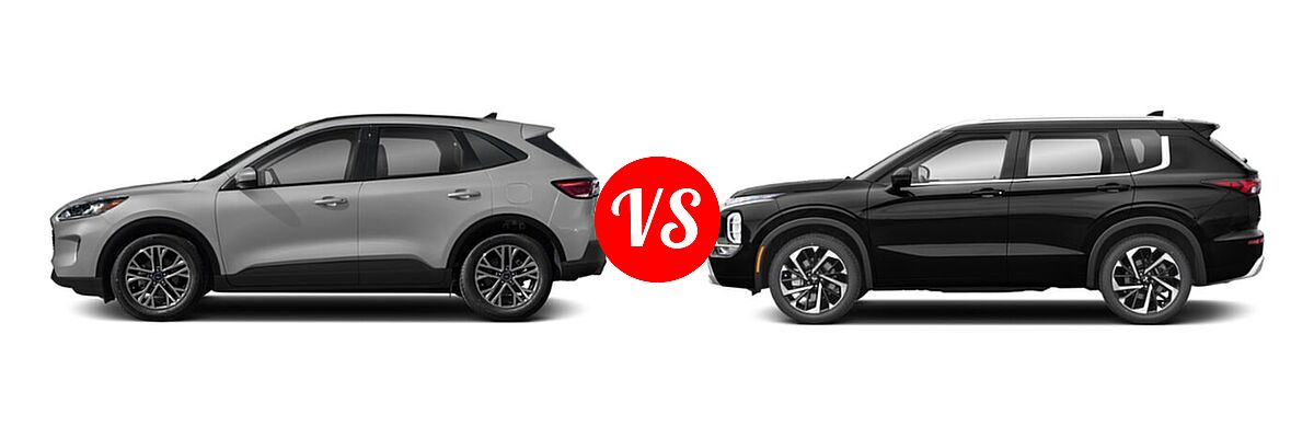 2022 Ford Escape SUV S / SE vs. 2022 Mitsubishi Outlander SUV SEL / SEL Launch Edition - Side Comparison