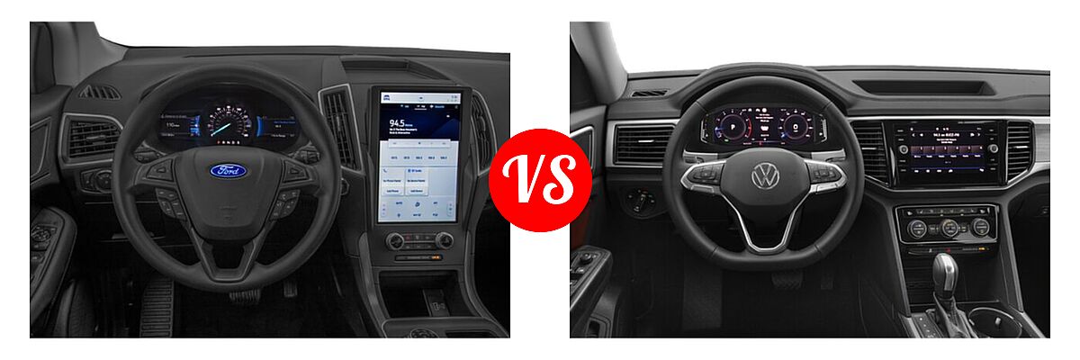 2022 Ford Edge SUV SE / ST vs. 2022 Volkswagen Atlas SUV 2.0T SEL / 3.6L V6 SEL - Dashboard Comparison