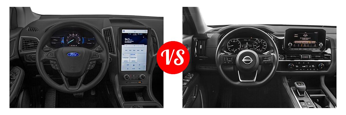 2022 Ford Edge SUV SE / ST vs. 2022 Nissan Pathfinder SUV S - Dashboard Comparison