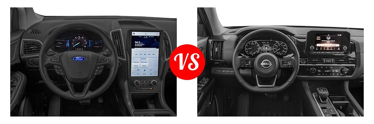 2022 Ford Edge SUV SE / ST vs. 2022 Nissan Pathfinder SUV SV - Dashboard Comparison