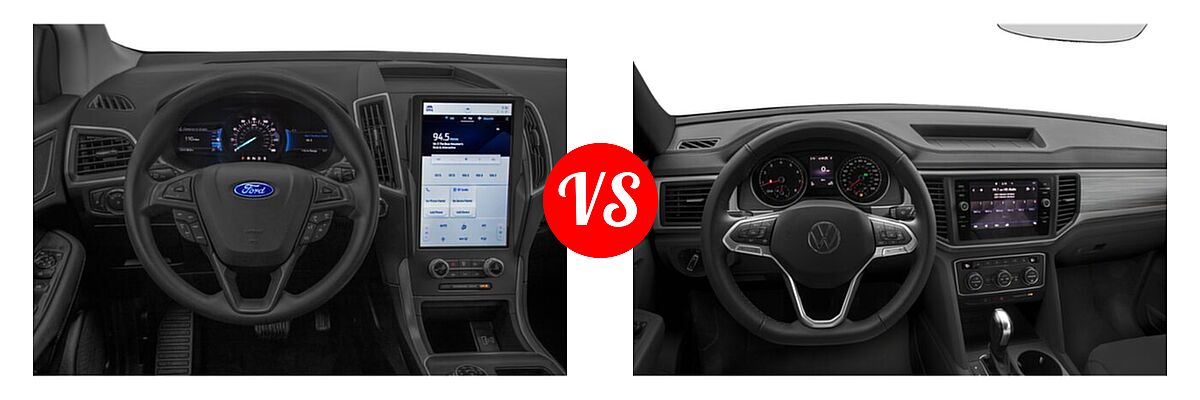 2022 Ford Edge SUV SE / ST vs. 2022 Volkswagen Atlas SUV 2.0T SE / 2.0T SE w/Technology / 3.6L V6 SE w/Technology - Dashboard Comparison