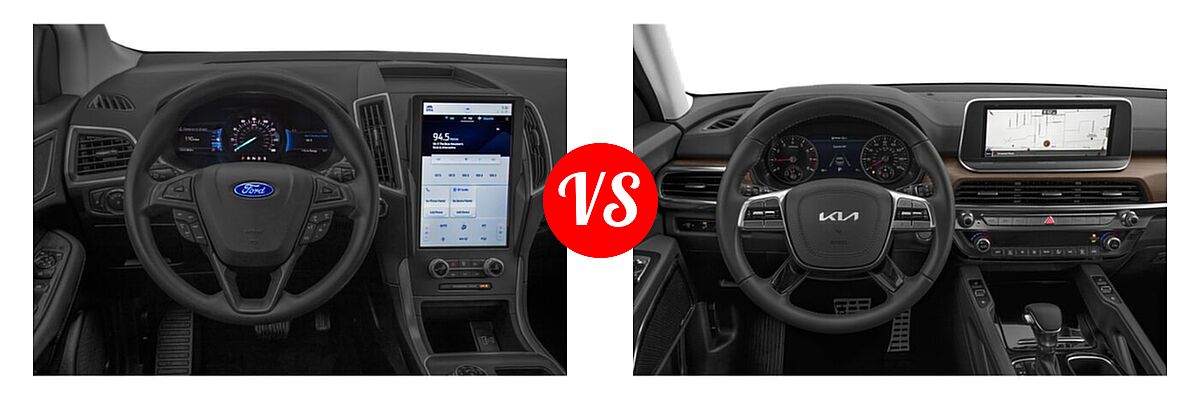 2022 Ford Edge SUV SE / ST vs. 2022 Kia Telluride SUV SX - Dashboard Comparison