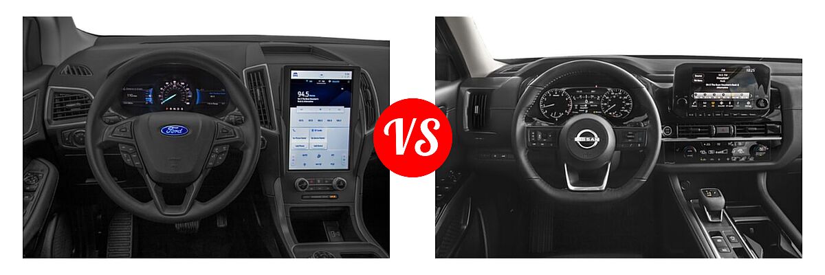 2022 Ford Edge SUV SE / ST vs. 2022 Nissan Pathfinder SUV SL - Dashboard Comparison