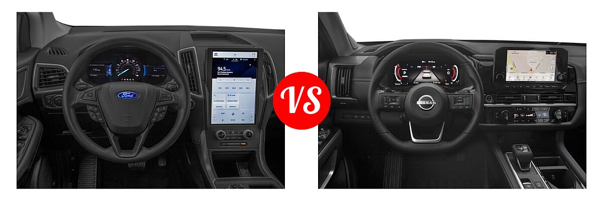 2022 Ford Edge SUV SE / ST vs. 2022 Nissan Pathfinder SUV Platinum - Dashboard Comparison