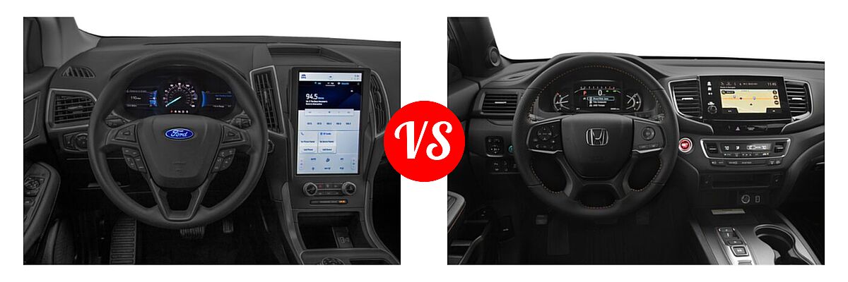 2022 Ford Edge SUV SE / ST vs. 2022 Honda Passport SUV TrailSport - Dashboard Comparison