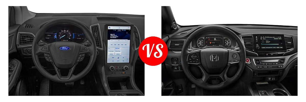 2022 Ford Edge SUV SE / ST vs. 2022 Honda Passport SUV EX-L - Dashboard Comparison
