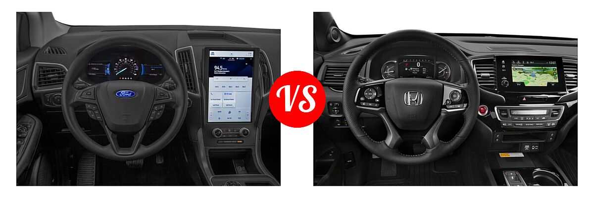 2022 Ford Edge SUV SE / ST vs. 2022 Honda Passport SUV Elite - Dashboard Comparison