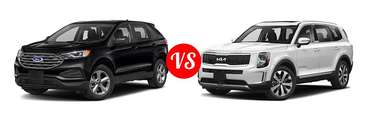 2022 Ford Edge SUV SE / ST vs. 2022 Kia Telluride SUV S - Front Left Comparison